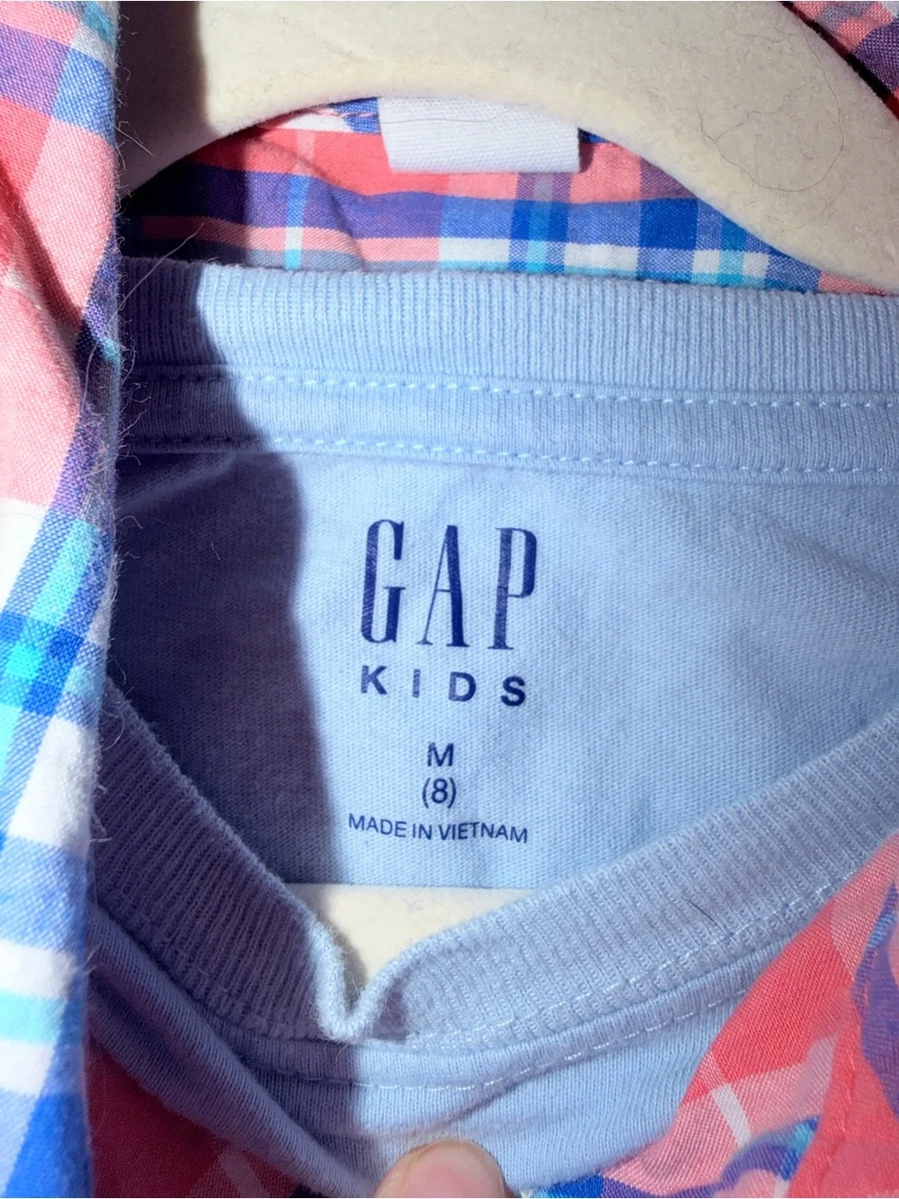 GAP Kids 2-Piece Outfit | Plaid Button Down Shirt + Blue Graphic Tee